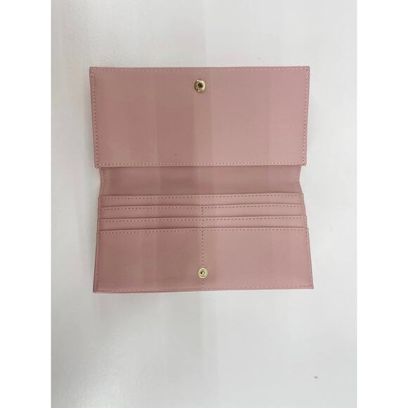 Aimee Kestenberg Blush Pink Vegan Leather Marietta Bifold Wallet Gold Hardware - Picture 6 of 7